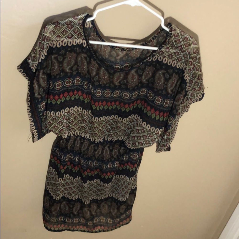 Flowy multi print dress/cover up